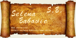 Selena Babović vizit kartica